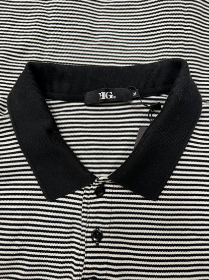 Hysteric Glamour Black/White Striped ‘Scorpion’ Embroidered Polo