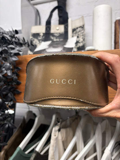 2000s Gucci Black ‘Horsebit Belt’ Oval Shape Sunglasses