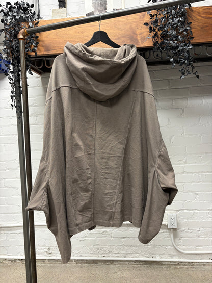 SS2023 Rick Owens ‘Edfu’ Dust Brown Jumbo ‘Peter’ Zip-Up Hoodie