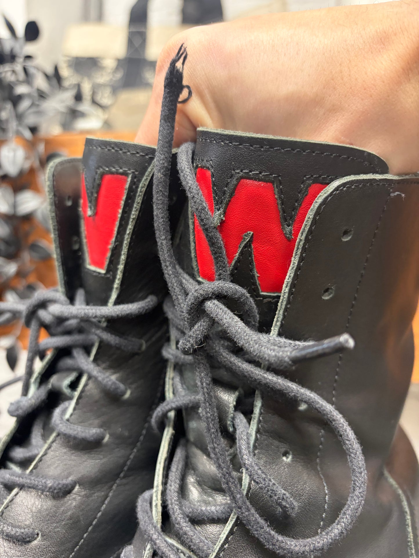 AW2022 Walter Van Beirendonck ‘Hyper Glam’ Teeth Platform Black Leather Boots