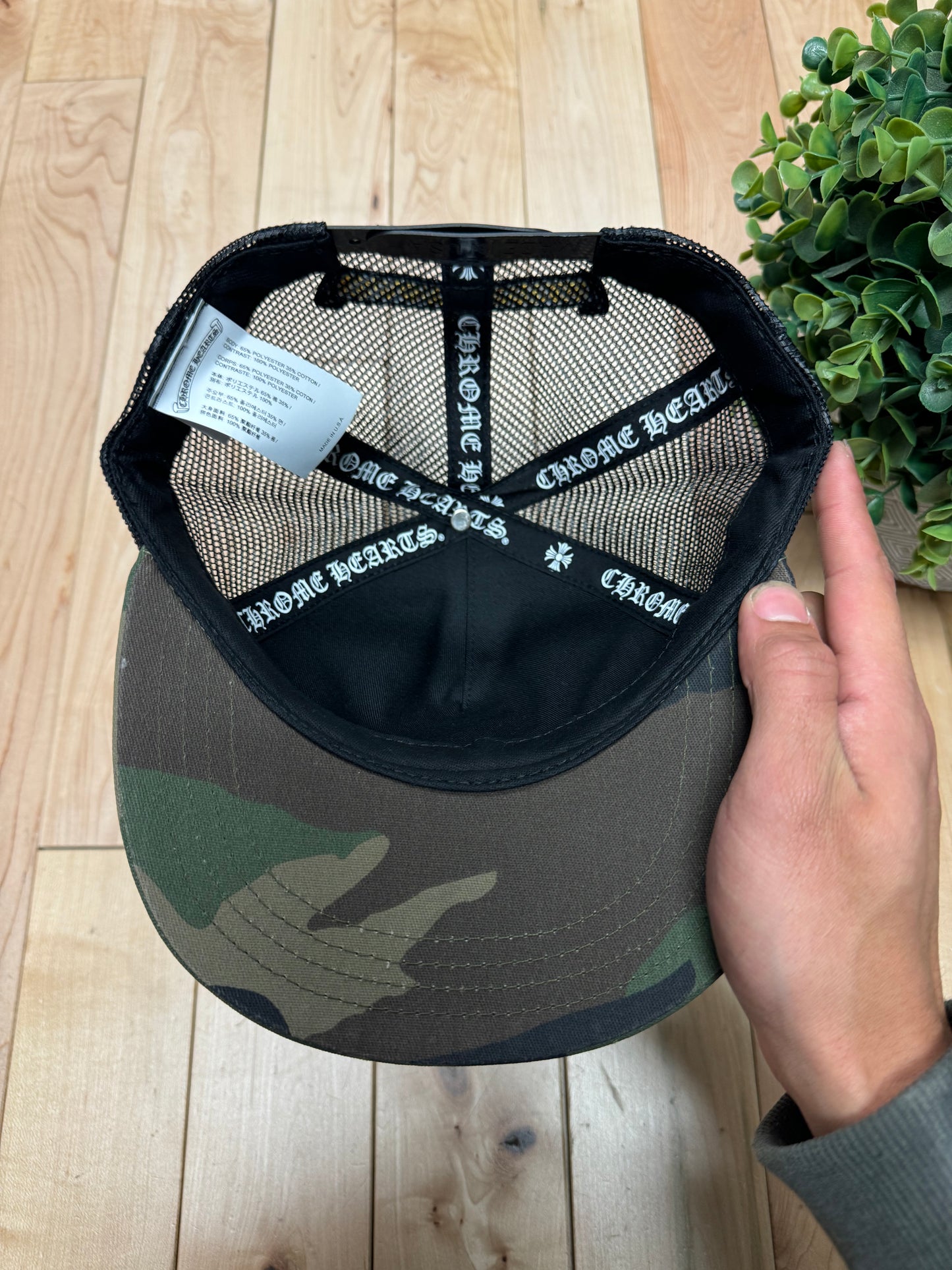 Chrome Hearts Camo Cross Patch Mesh Trucker Hat