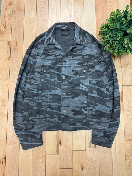 2020 Balenciaga Japan Exclusive ‘Russian Police Camo’ Denim Trucker Jacket