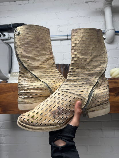 Carol Christian Poell ‘Laser Cut’ Kangaroo Leather Tornado Zip Boots
