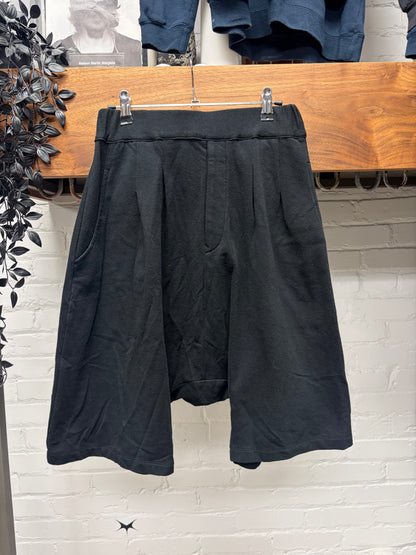 Yohji Yamamoto ‘Y’s Regulation’ Black Cotton Sarousel Drop Crotch Shorts