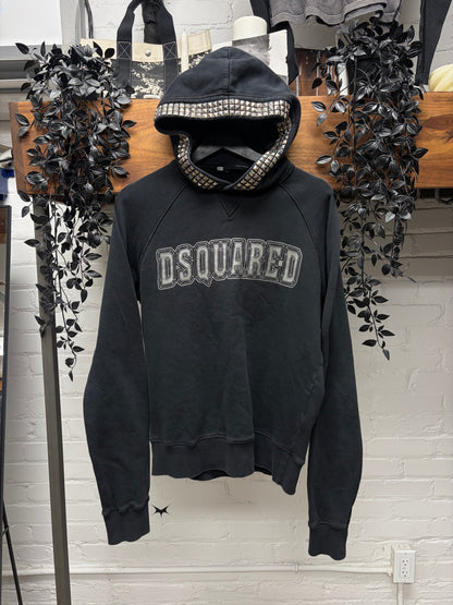 AW2005 Dsquared2 ‘Pyramid Studded’ Black Logo Hoodie