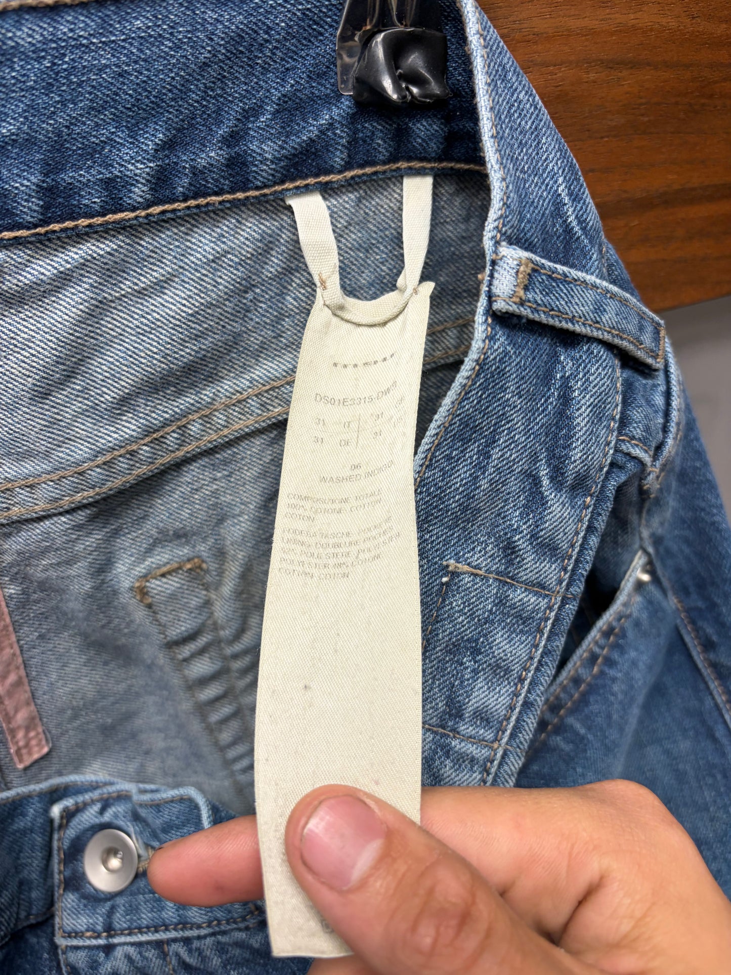 Rick Owens ‘Granbury’ Washed Blue Indigo Bootcut Jeans