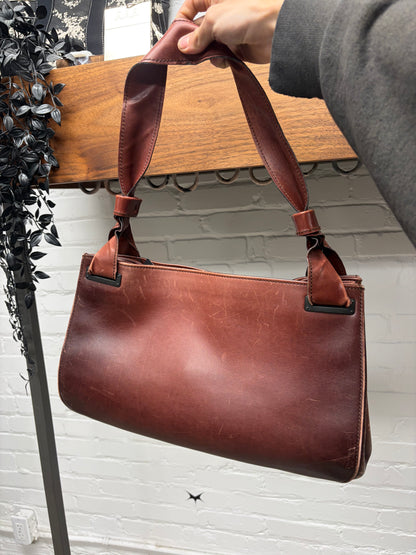 AW2002 Gucci by Tom Ford ‘Burnt Patina’ Calfskin Leather Shoulder Bag