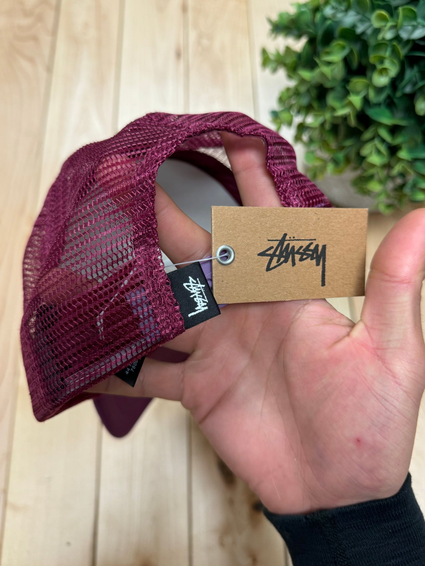 Stussy Purple/White Logo Mesh Trucker Hat