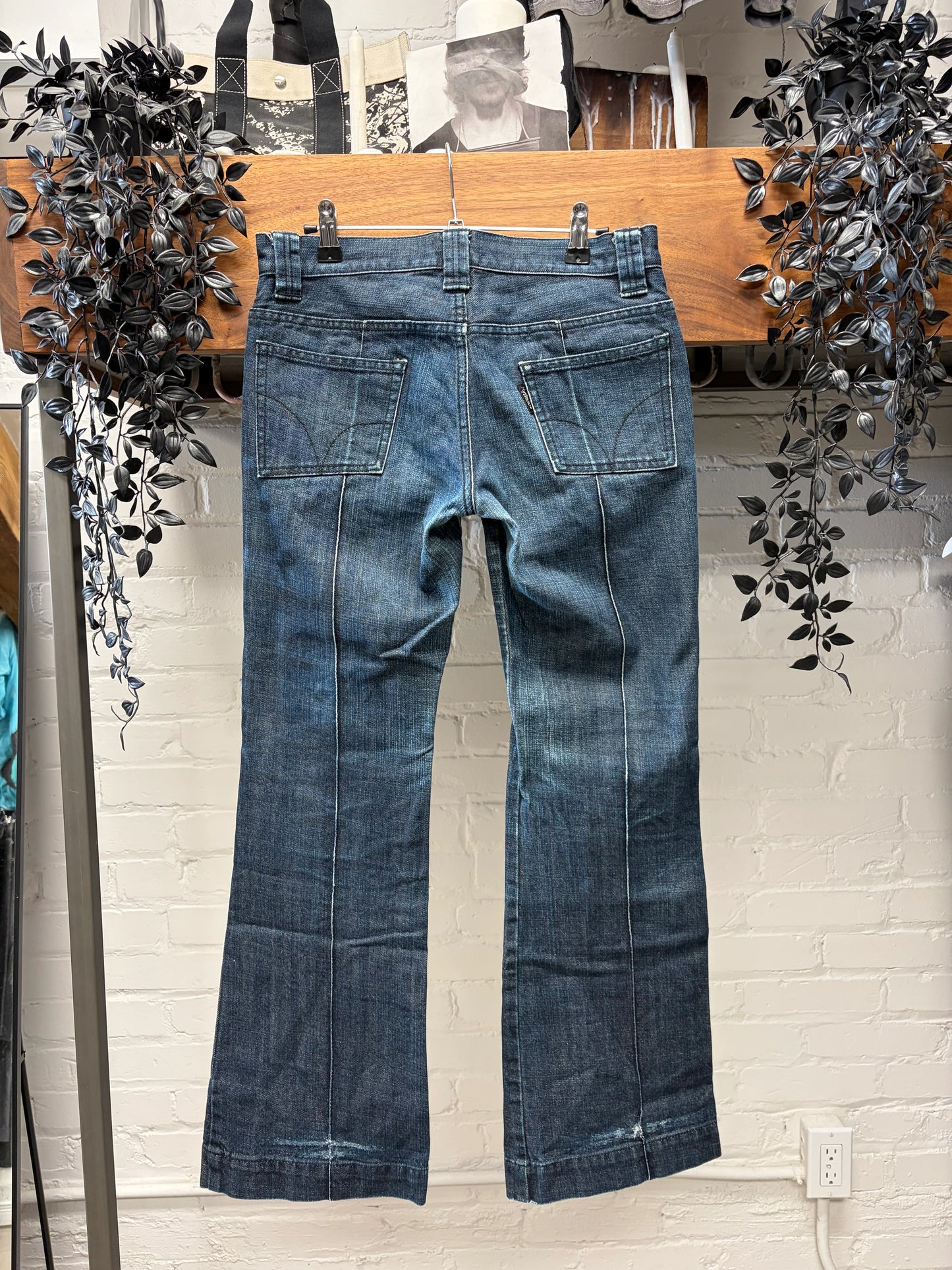 Hysteric Glamour Pleated Blue Flared Leg Denim