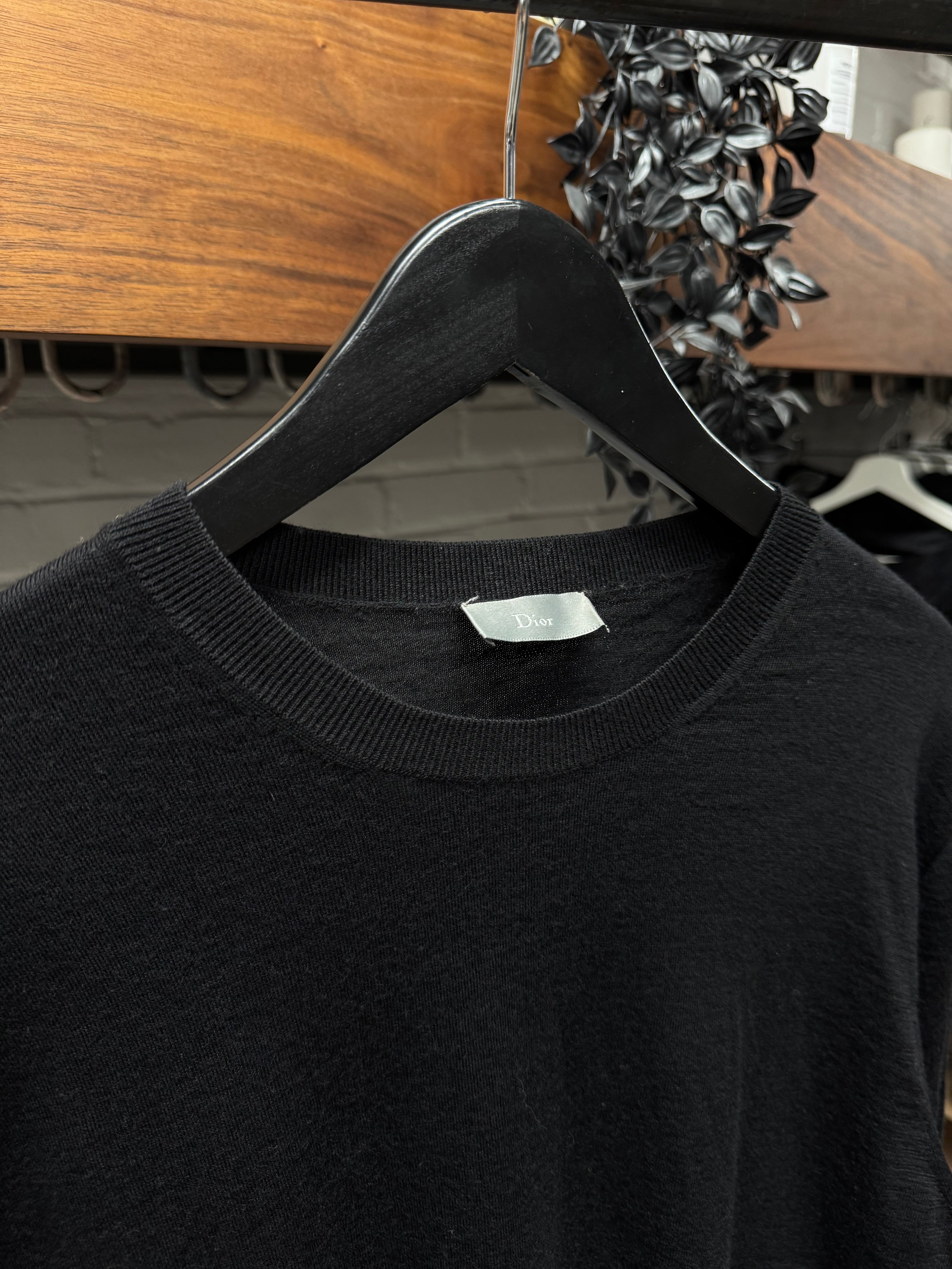 Dior Homme 'Bee Motif' Embroidered Logo Black Cashmere