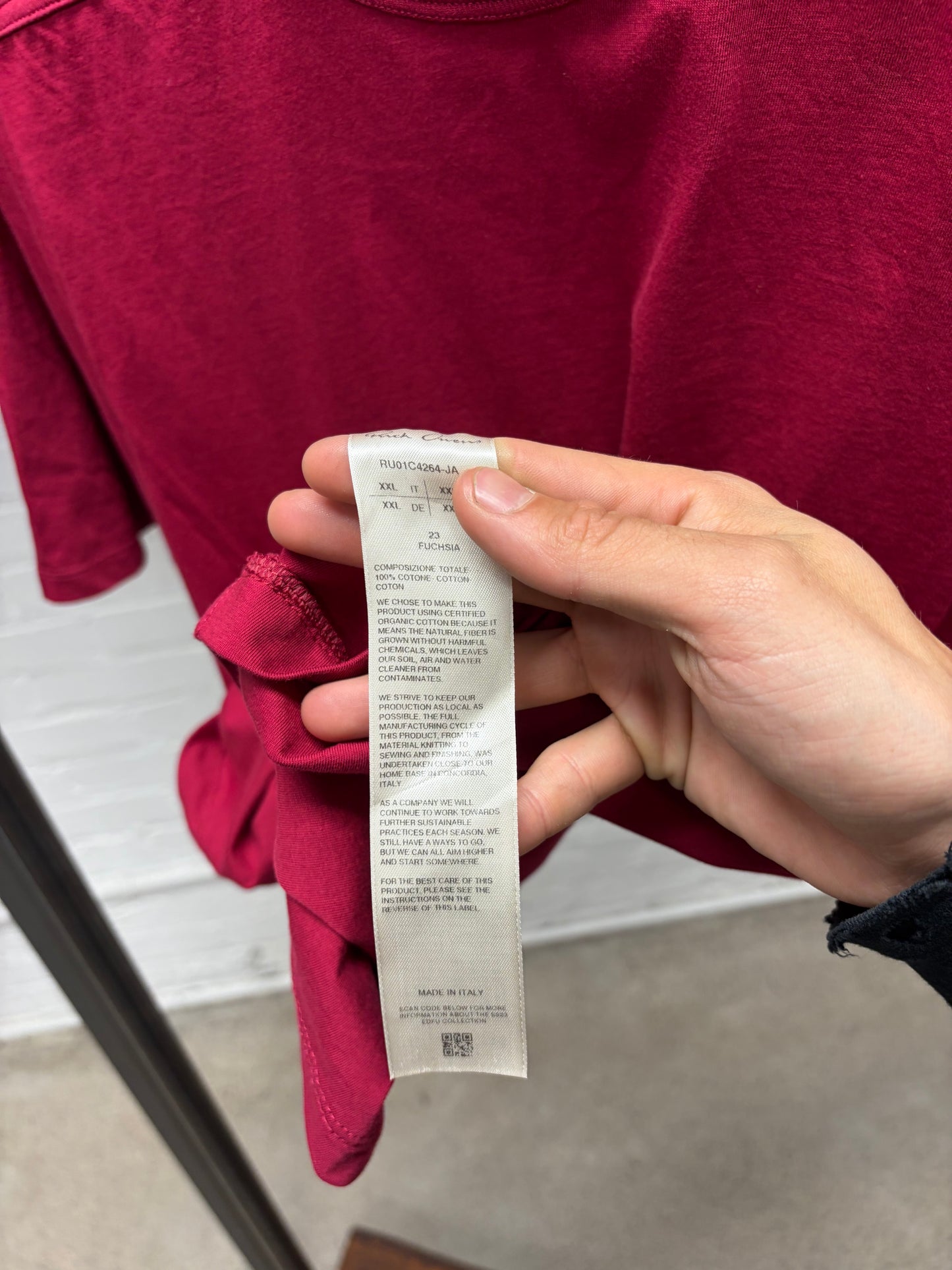 SS2023 Rick Owens ‘Edfu’ Fuchsia/Pink ‘Level’ Short Sleeve Shirt