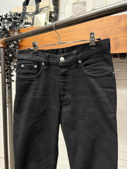 Vintage Helmut Lang ‘Classic Denim’ Waxed Black Bootcut Jeans