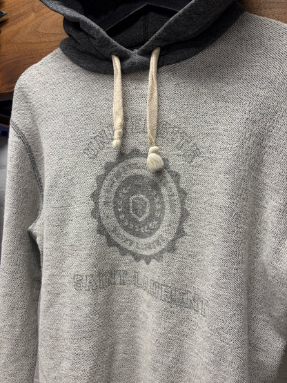 AW2017 Saint Laurent ‘YSL University’ Grey Pullover Hoodie