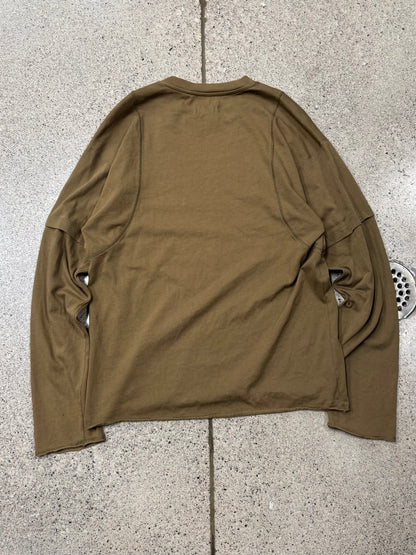 Helmut Lang Double Layered Exposed Stitch Long Sleeve Shirt