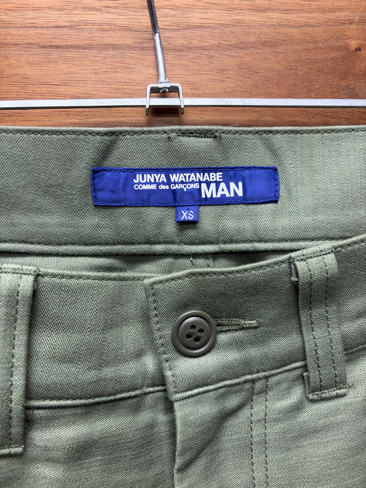 2019 Junya Watanabe ‘Buckleback’ Green Wide Leg Denim