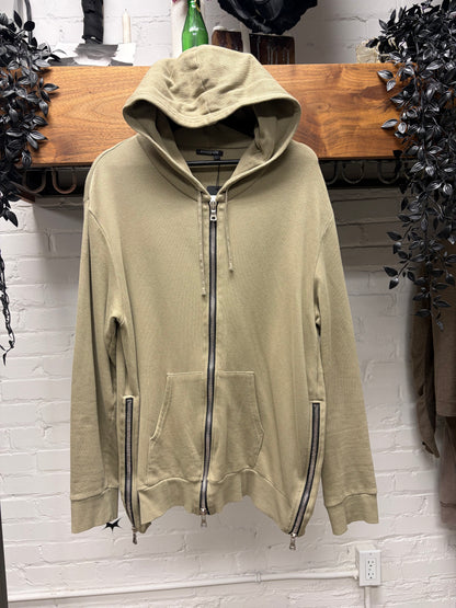 2010’s Balmain ‘Size Zip’ Tan Cotton Zip Up Hoodie