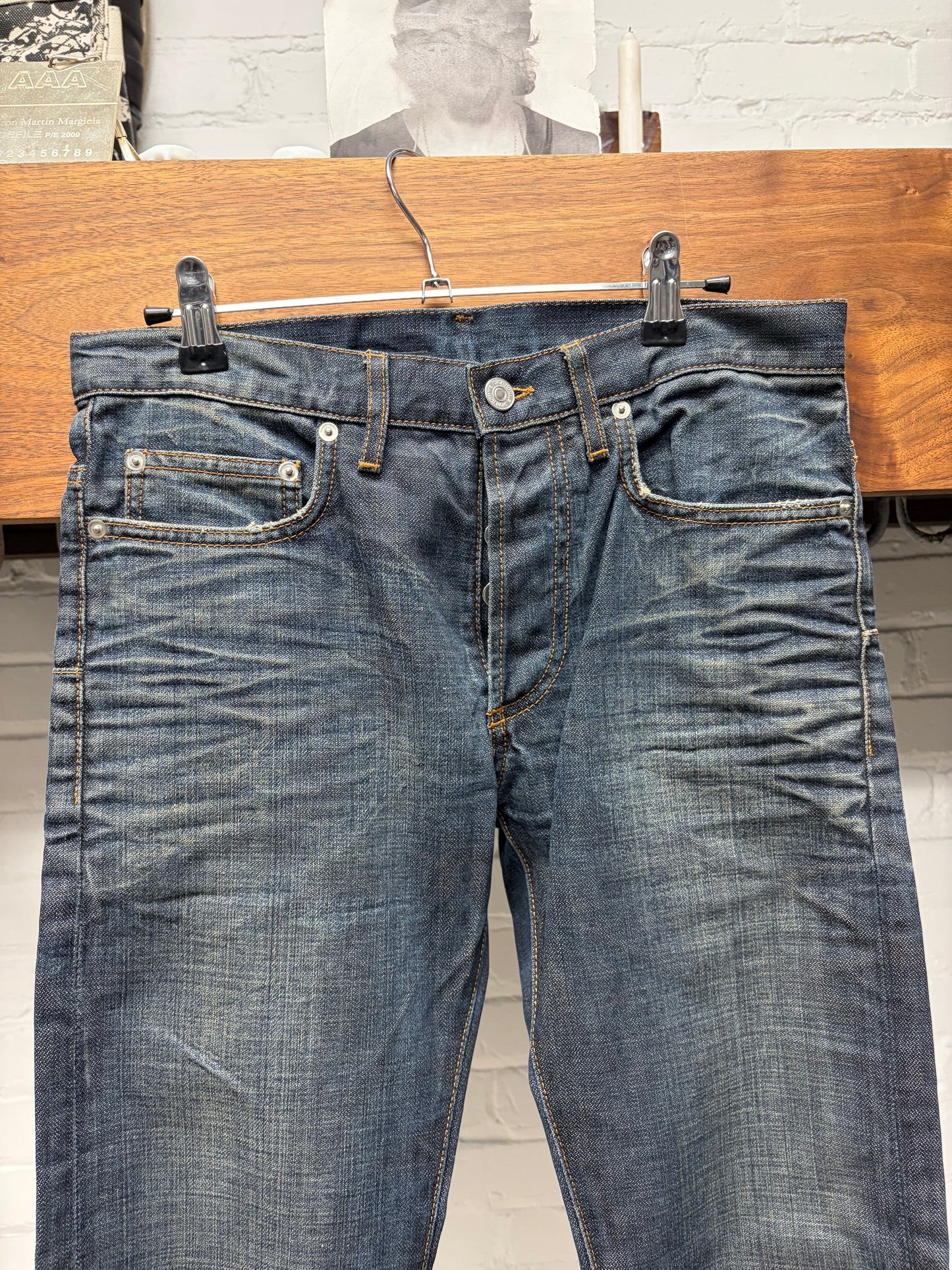 Dior Homme ‘Jake’ Raw Washed Blue Skinny Jeans