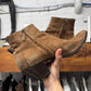 Saint Laurent ‘Lukas’ Brown Suede Cuban Heel Boots