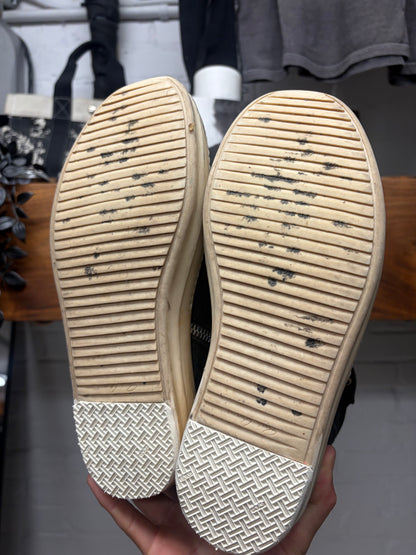 Rick Owens Blistered Black/Milk Suede ‘Island Dunk’ Mid Top Sneakers