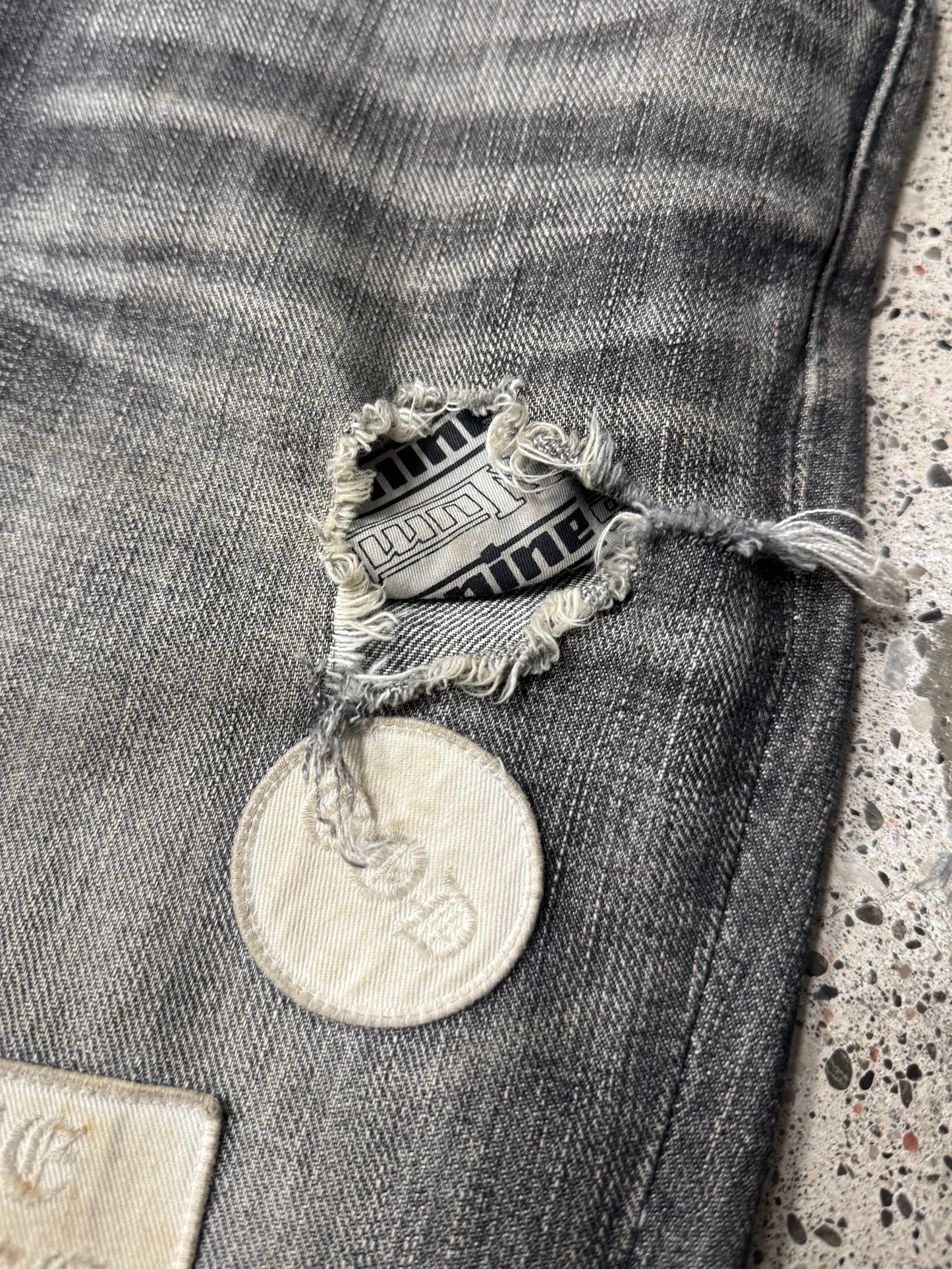 AW2004 Number (N)ine ‘Give Peace a Chance’ Patchwork Denim