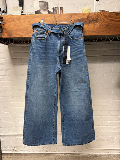 2025 Sacai x Levi’s ‘962’ Wide Leg Blue Belted Denim