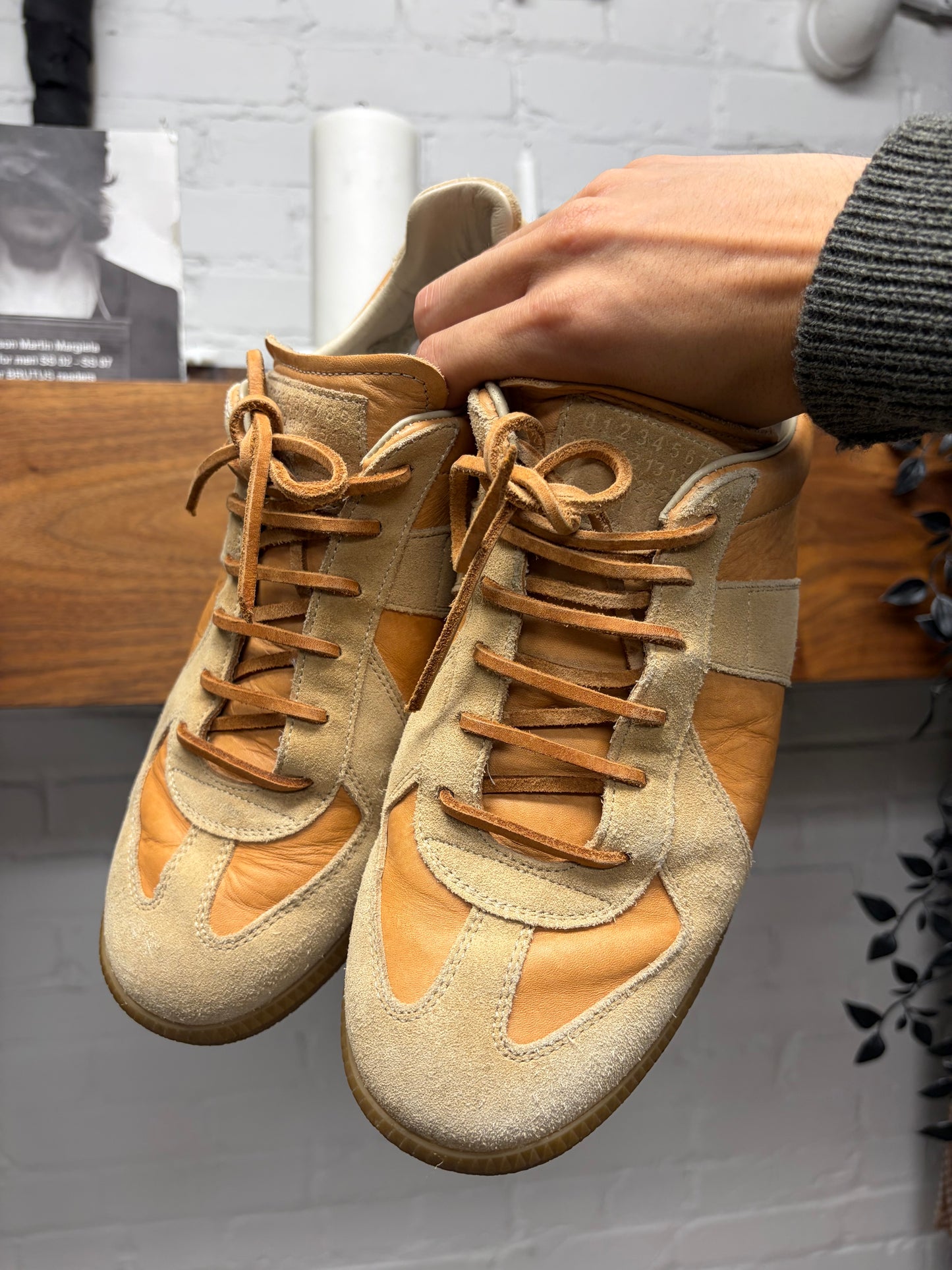 Maison Margiela Wheat/Tan Leather ‘G.A.T.’ Low Top Sneakers