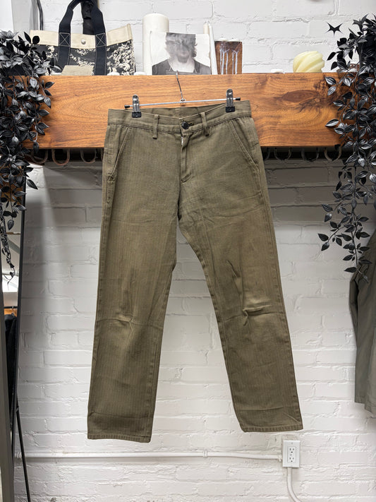 Yohji Yamamoto ‘Y’s’ Striped Brown Cotton Pants