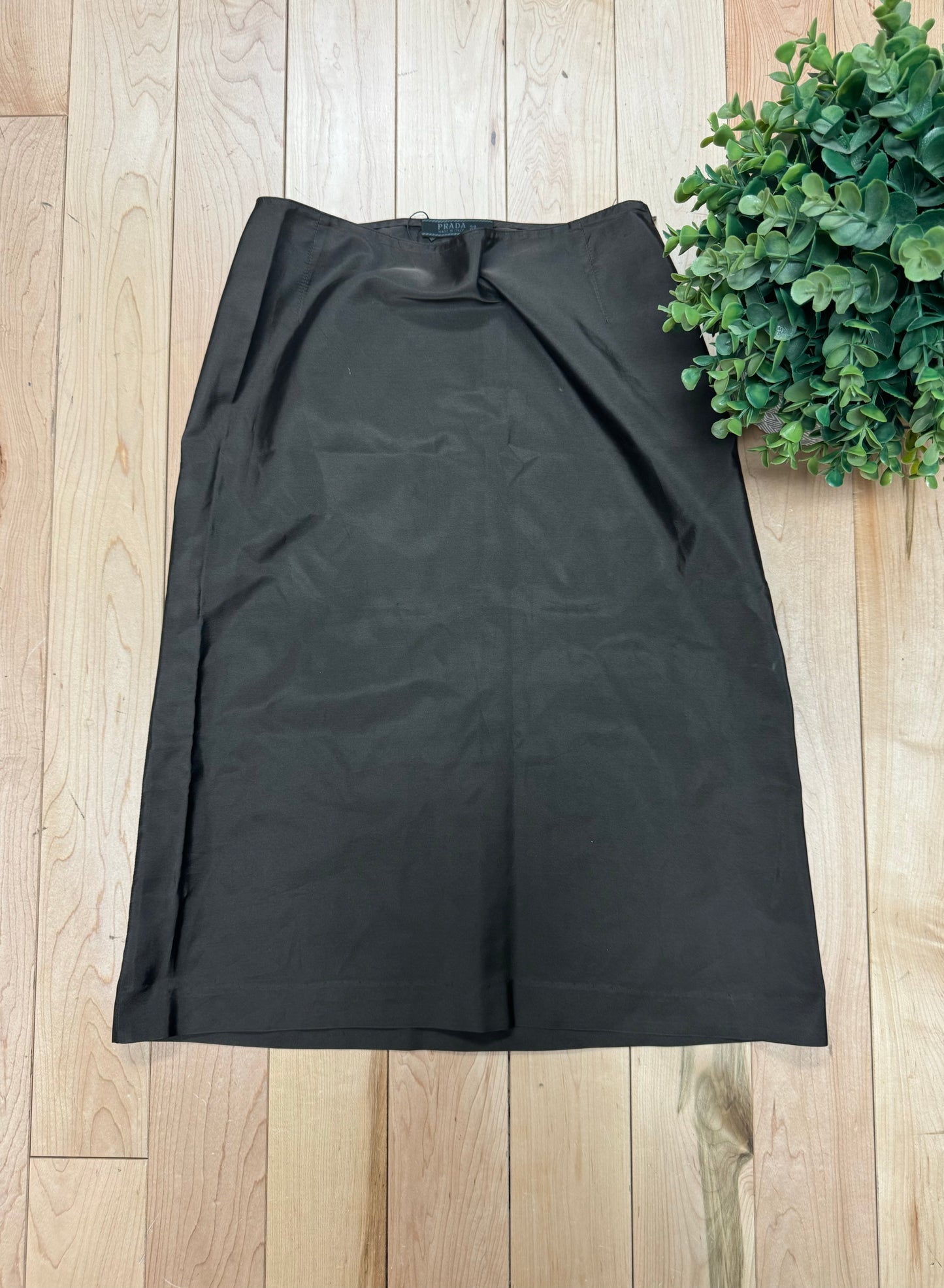 Prada Mid-Length Brown Silk Skirt