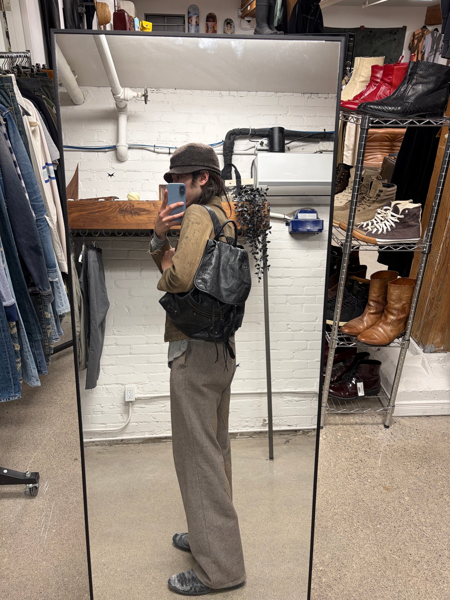 Balenciaga Black Grained Calfskin Leather ‘Classic Traveller’ City Backpack