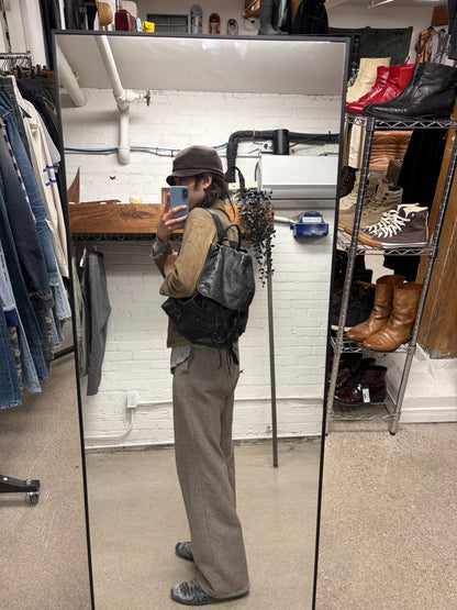 Balenciaga Black Grained Calfskin Leather ‘Classic Traveller’ City Backpack