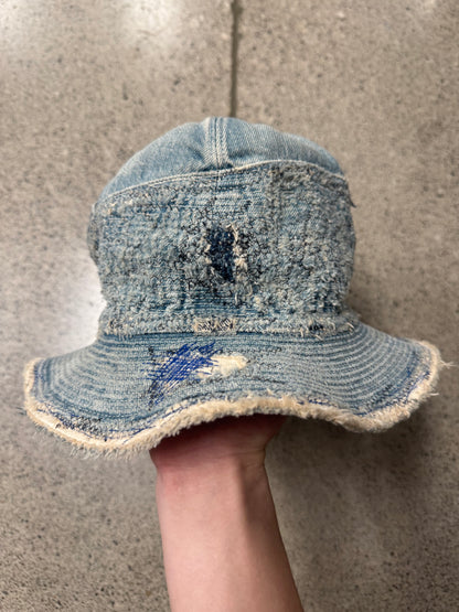 Kapital ‘Old Man & The Sea’ Sashiko Repaired Denim Bucket Hat