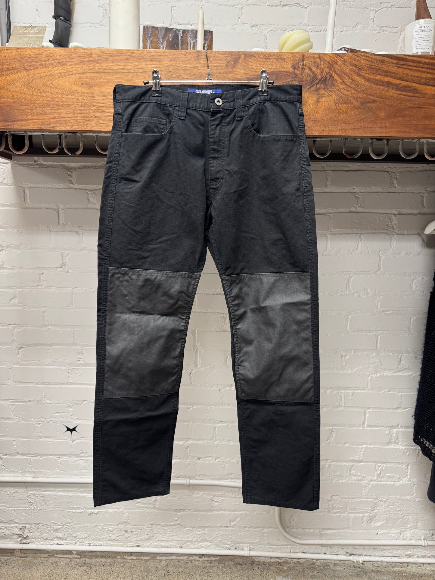 2018 Junya Watanabe Buckle-Back Ripstop Knee Panelled Denim
