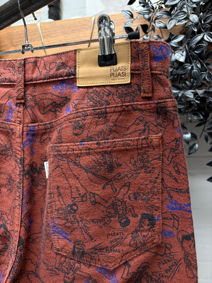 Issey Miyake Pleats Please Red ‘Rockstar’ Denim