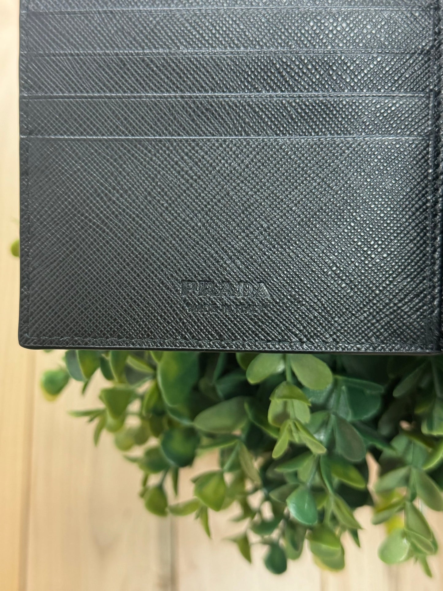 Prada ‘Racing Logo’ Black Saffano Leather Bifold Wallet