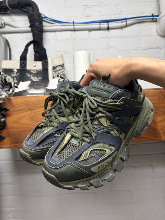 Balenciaga ‘Track’ Green/Dark Blue Low Top Sneakers