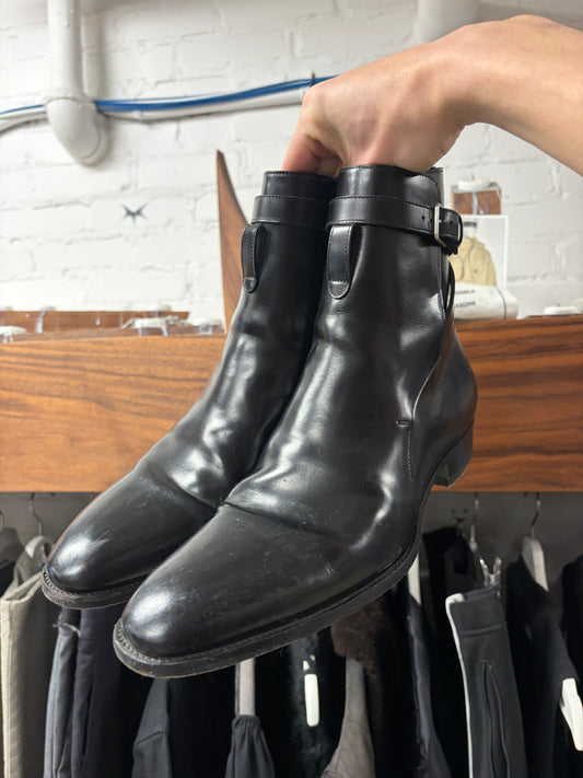 Saint Laurent ‘Jodhpur’ Matte Black Leather Pointed Toe Boots