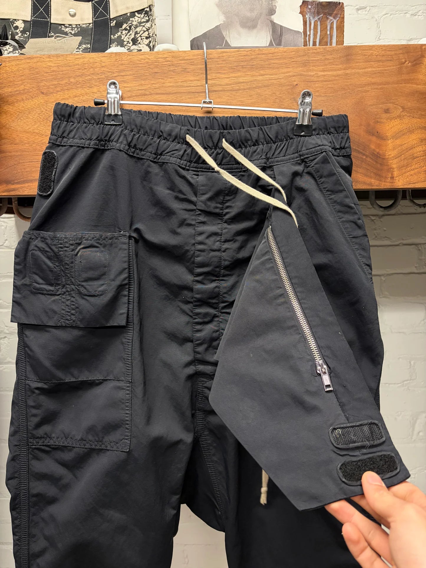 SS2013 Rick Owens ‘Island’ Drawstring ‘Memphis’ Black Drop Crotch Pants