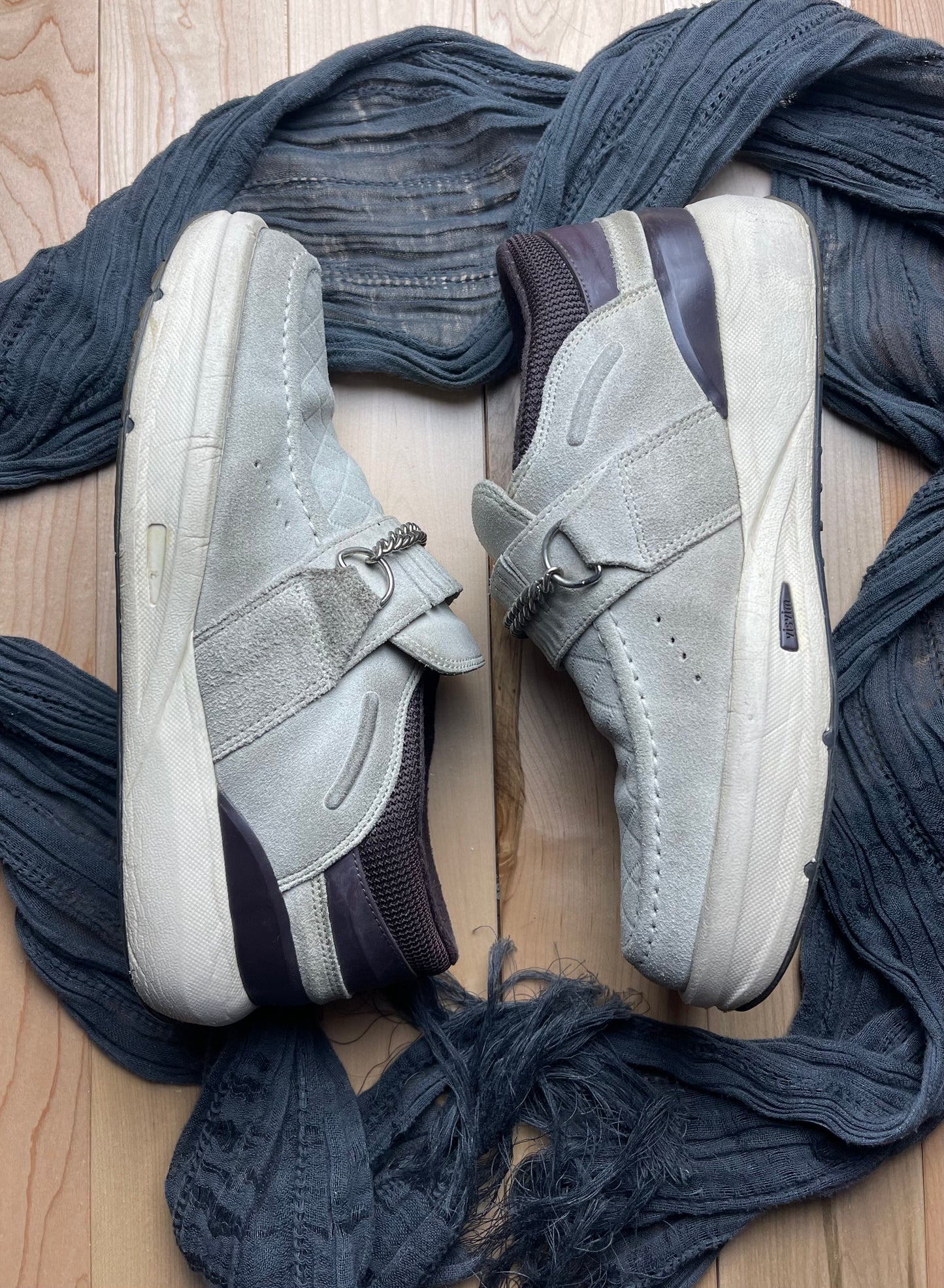 SS2003 Visvim ‘Cotote’ Grey Suede Chain Link Moccasin Sneakers