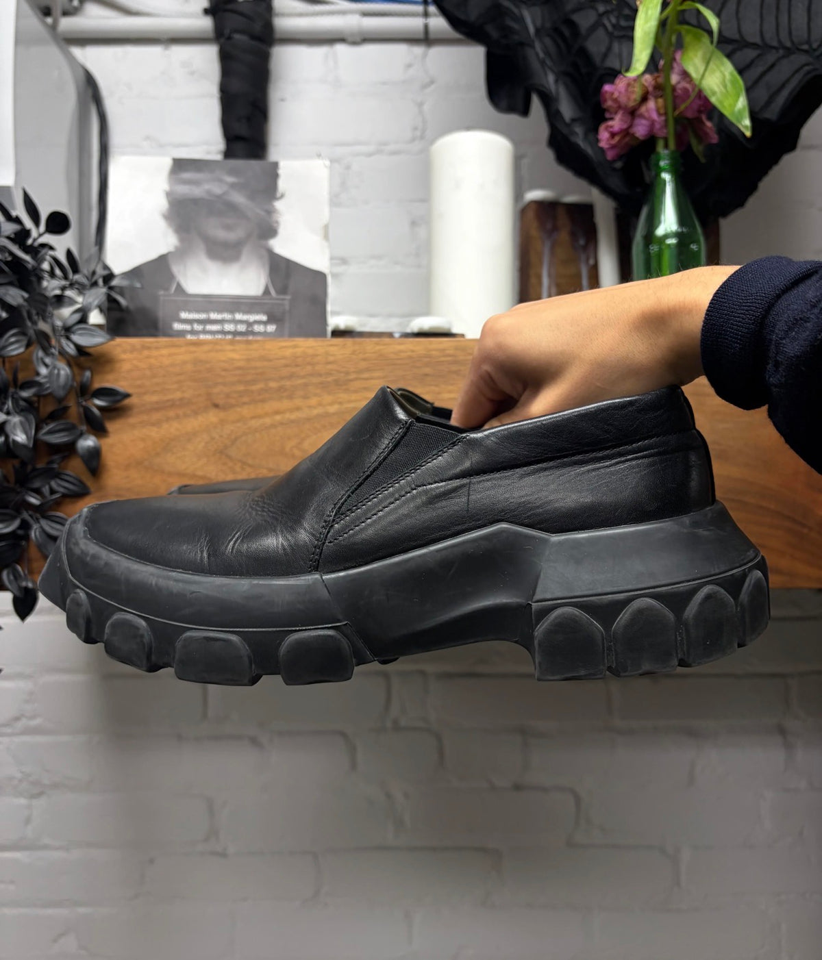 Rick Owens ‘Tractor Sole’ Black Leather Low Top Derbys