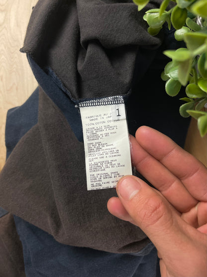 1990s Yohji Yamamoto ‘Regulation’ Faded Brown/Blue Split T-Shirt