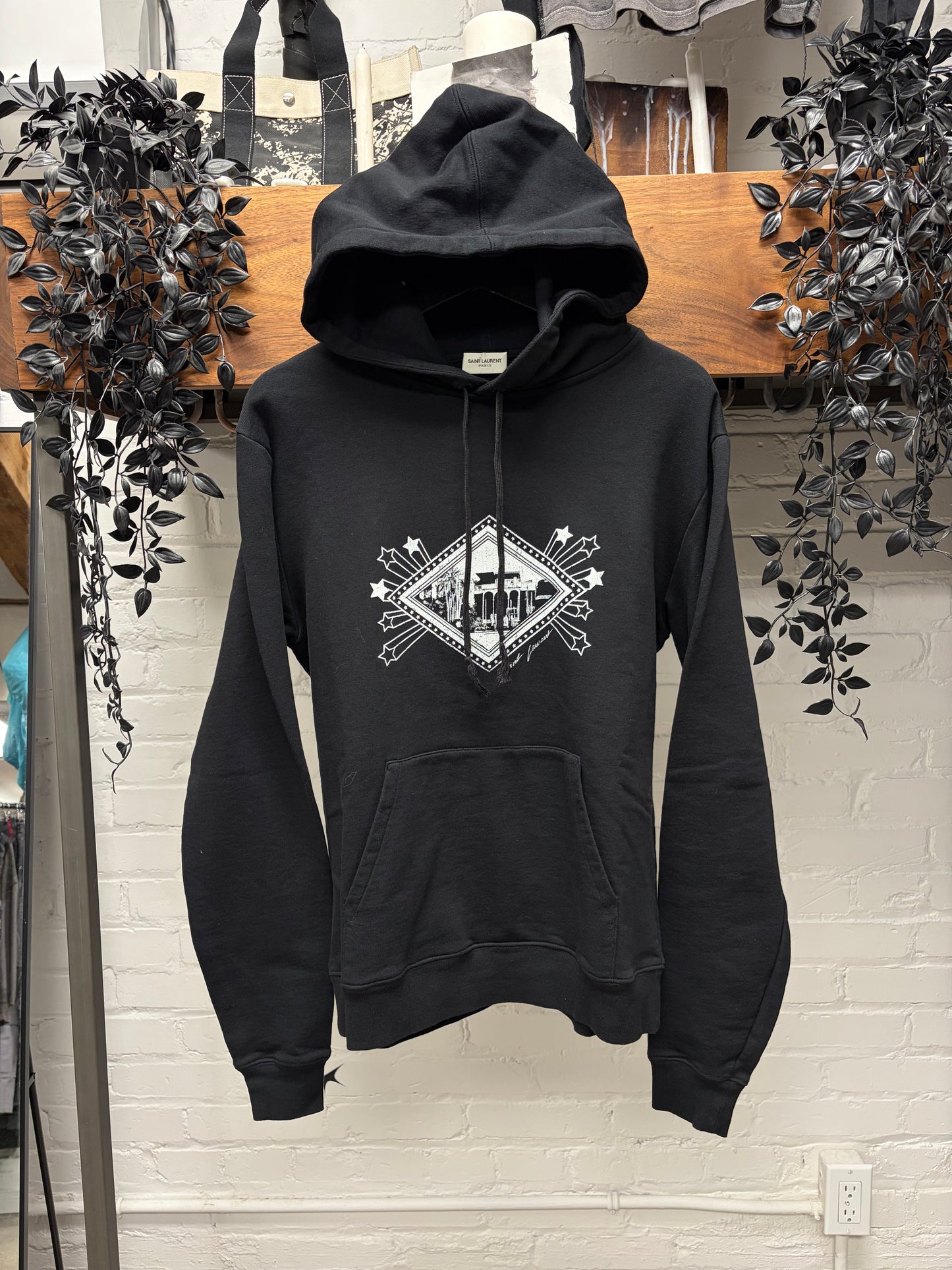 2019 Saint Laurent ‘Jardin Majorelle’ Black Pullover Hoodie
