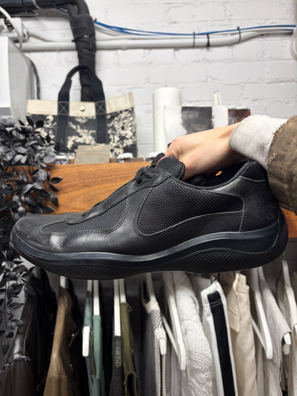 Prada ‘Americas Cup’ Black Leather Low Top Sneakers