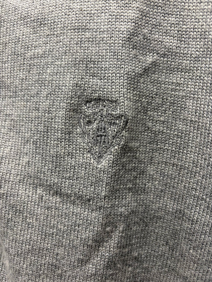 Gucci Embroidered ‘Crest Logo’ Knit Zip-Up Grey Wool Bomber Jacket