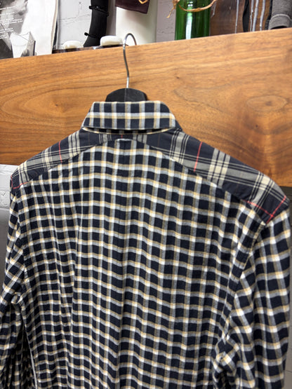Givenchy Reconstructed Plaid Button Up Shirt