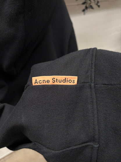 Acne Studios Heavyweight Black Cotton Minimal Hoodie