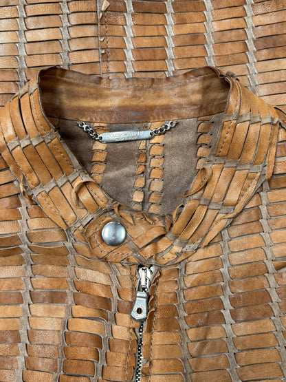 2000s Dolce & Gabbana ‘Braided’ Lambskin Leather Jacket