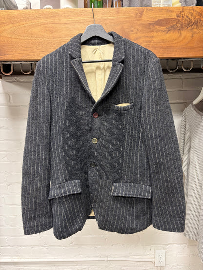 AW2013 Undercover 'Anitomicouture' Ribcage Embroidered Pinstripe Blazer