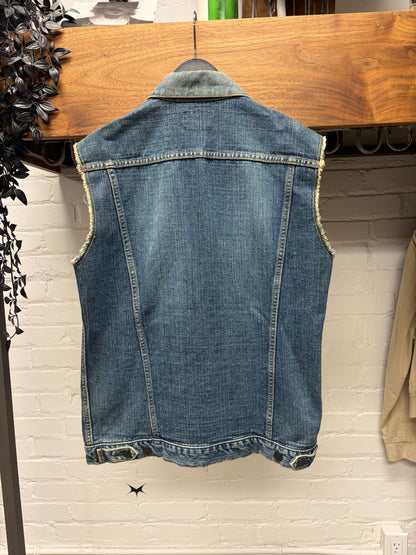 Number (N)ine ‘Pain Patch’ Blue Denim Trucker Vest