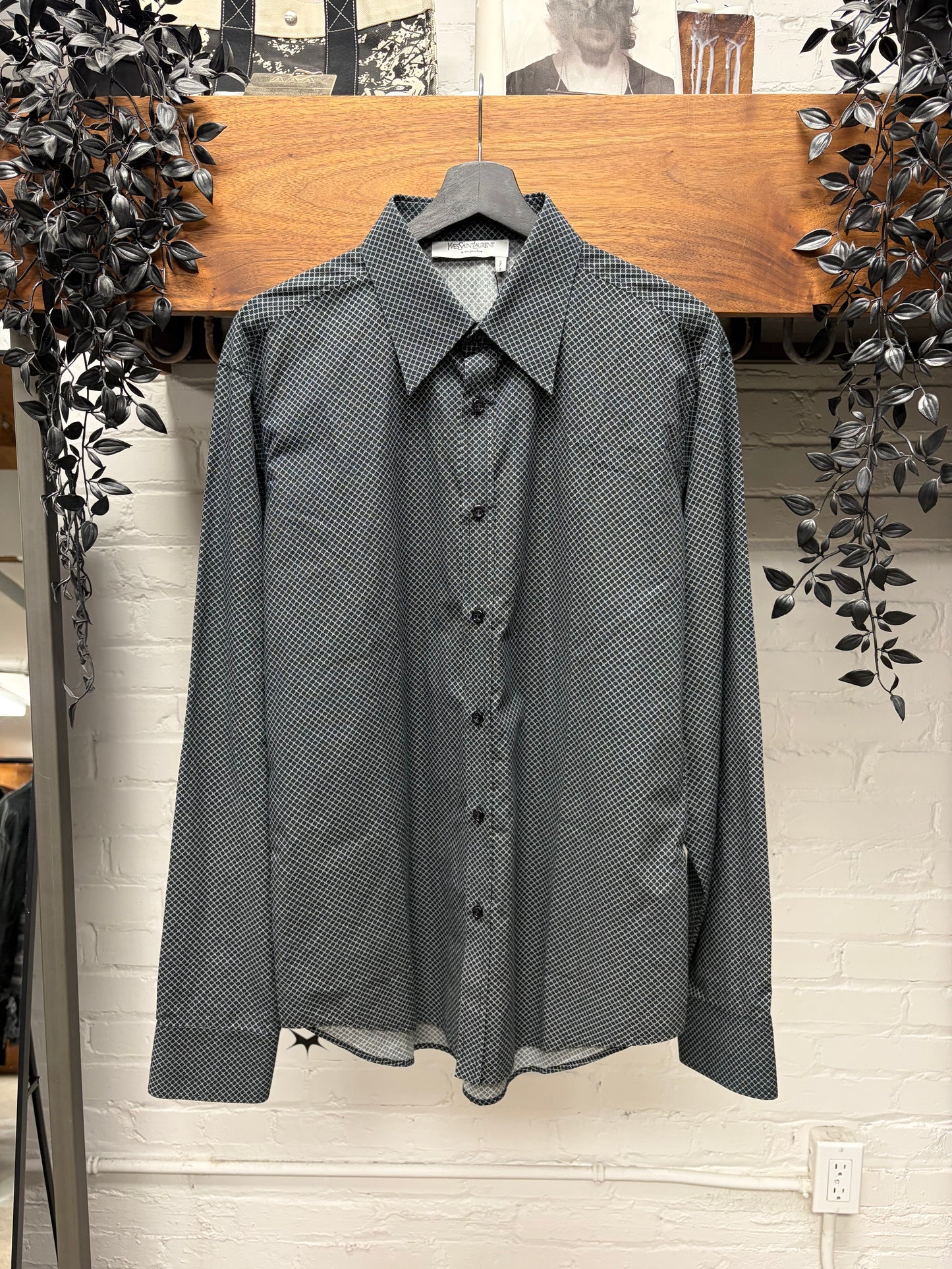 Yves Saint Laurent Rive Gauche ‘Micro Dot’ Button Down Shirt