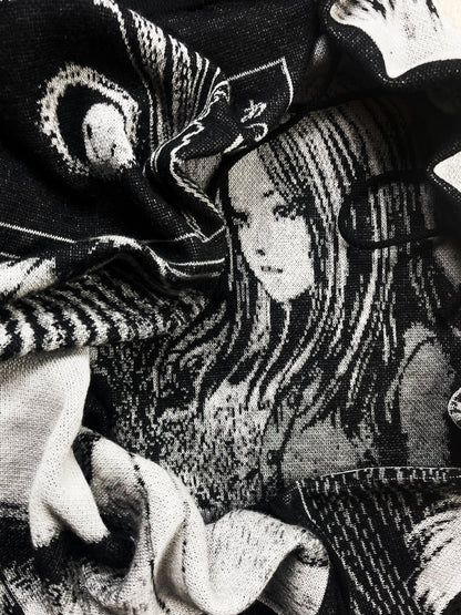 AW2020 Yohji Yamamoto x Junji Ita ‘Uzumaki’ Jacquard Shorts